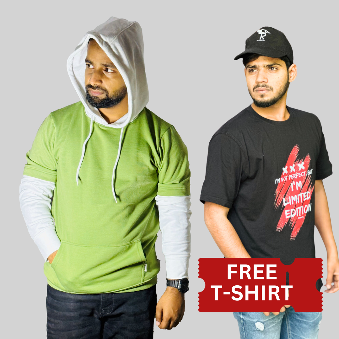 Hoodie With Free T-shirts  : COMBO OFFER